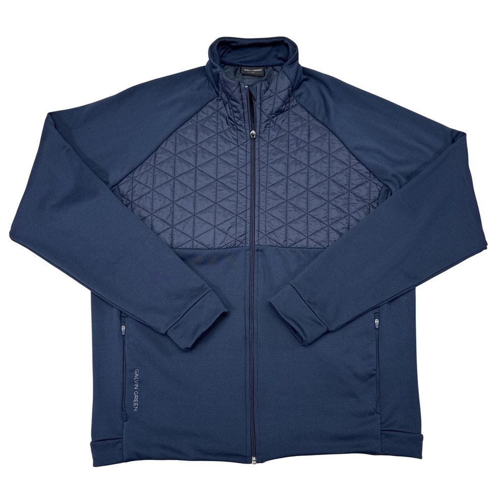 Galvin Green Golf Jacket Mens Size 2XL Navy Blue Quilted Full Zip Performance